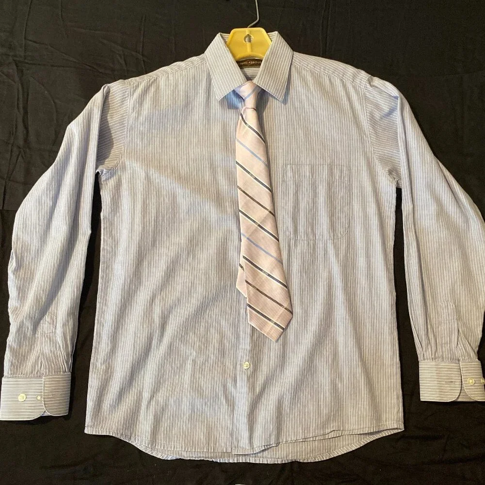 Pink/Purple With White and Blue Stripes Clip-On Tie